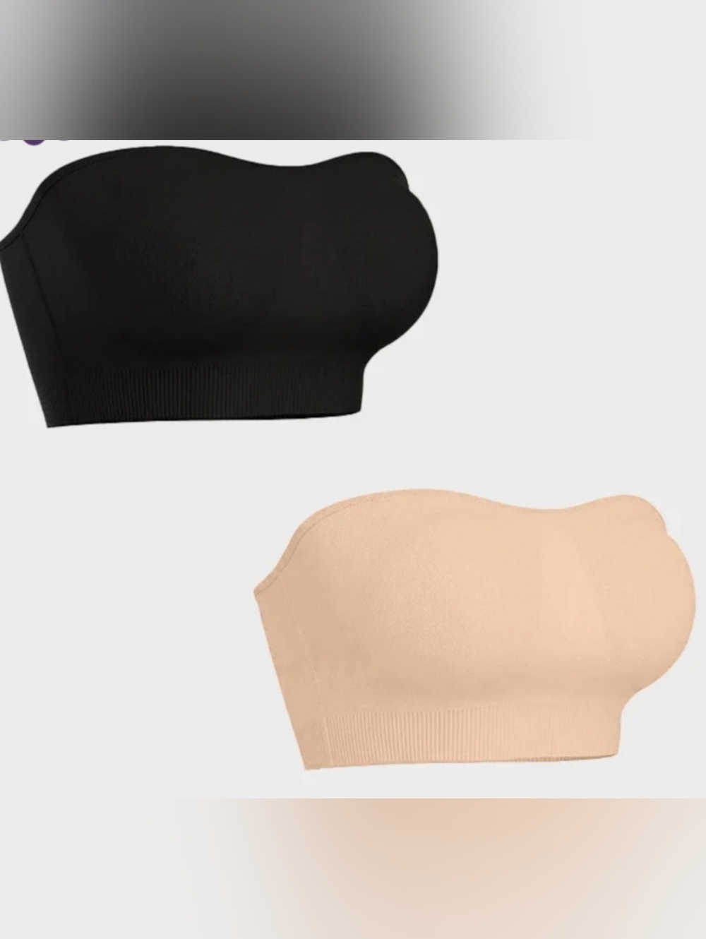 NWT Seamless Strapless Bandeau - Black & Nude